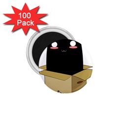 Black Cat In A Box 1 75  Magnets (100 Pack)  by Catifornia