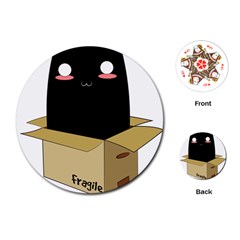 Black Cat In A Box Playing Cards (round)  by Catifornia