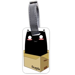 Black Cat In A Box Luggage Tags (one Side) 