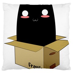 Black Cat In A Box Large Cushion Case (one Side) by Catifornia