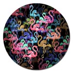 Flamingo pattern Magnet 5  (Round) Front