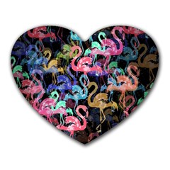 Flamingo pattern Heart Mousepads