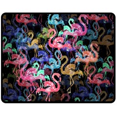 Flamingo pattern Double Sided Fleece Blanket (Medium) 