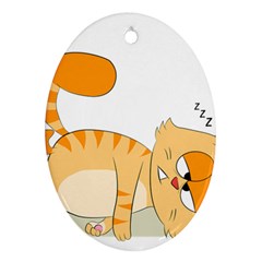 Even Cat Hates Monday Ornament (oval) by Catifornia