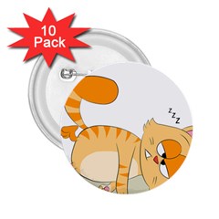 Even Cat Hates Monday 2 25  Buttons (10 Pack)  by Catifornia