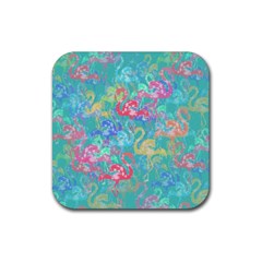 Flamingo Pattern Rubber Coaster (square) 