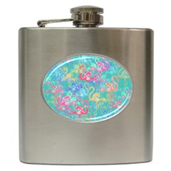 Flamingo pattern Hip Flask (6 oz)