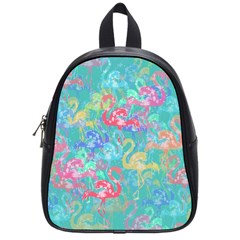 Flamingo Pattern School Bags (small)  by Valentinaart