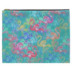 Flamingo Pattern Cosmetic Bag (xxxl)  by Valentinaart