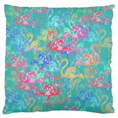 Flamingo Pattern Large Flano Cushion Case (two Sides)