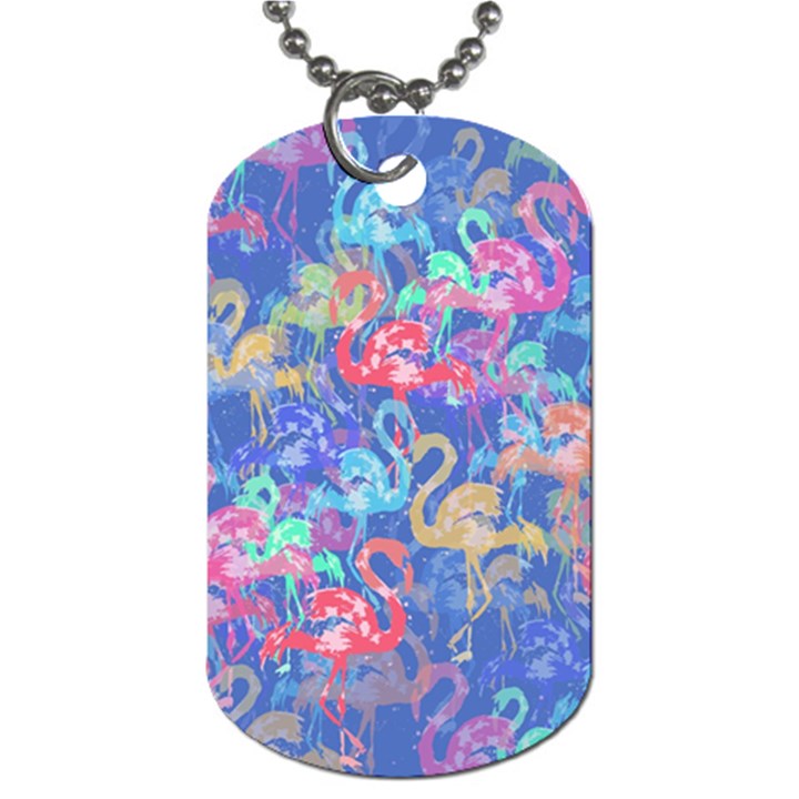 Flamingo pattern Dog Tag (One Side)