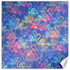 Flamingo Pattern Canvas 12  X 12   by Valentinaart