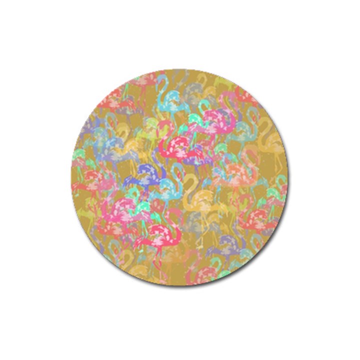 Flamingo pattern Magnet 3  (Round)