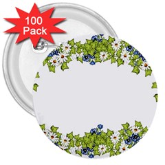 Birthday Card Flowers Daisies Ivy 3  Buttons (100 pack) 