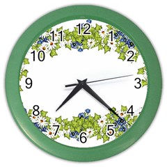 Birthday Card Flowers Daisies Ivy Color Wall Clocks