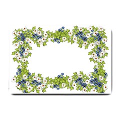 Birthday Card Flowers Daisies Ivy Small Doormat  by Nexatart