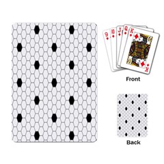 Black White Hexagon Dots Playing Card by Mariart