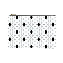 Black White Hexagon Dots Cosmetic Bag (large) 