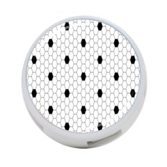 Black White Hexagon Dots 4-port Usb Hub (one Side) by Mariart