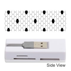Black White Hexagon Dots Memory Card Reader (stick)  by Mariart
