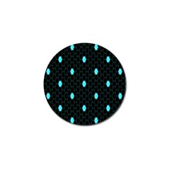 Blue Black Hexagon Dots Golf Ball Marker (4 Pack)