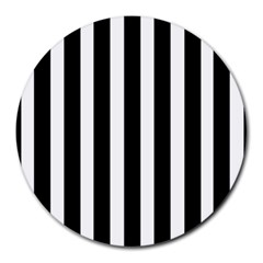 Black White Line Vertical Round Mousepads by Mariart