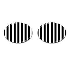 Black White Line Vertical Cufflinks (oval) by Mariart