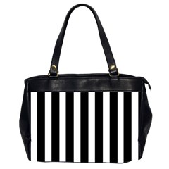 Black White Line Vertical Office Handbags (2 Sides) 