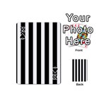 Black White Line Vertical Playing Cards 54 (Mini)  Front - SpadeK