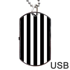 Black White Line Vertical Dog Tag Usb Flash (two Sides) by Mariart