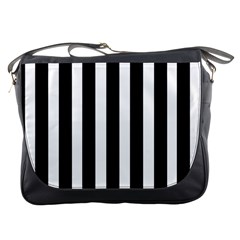 Black White Line Vertical Messenger Bags by Mariart