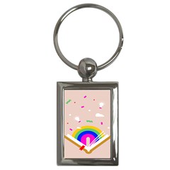 Books Rainboe Lamp Star Pink Key Chains (rectangle)  by Mariart