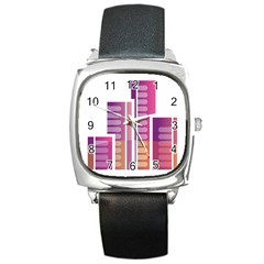 Building Square Metal Watch