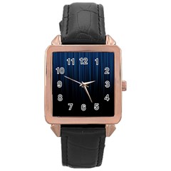 Black Blue Line Vertical Space Sky Rose Gold Leather Watch  by Mariart