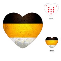 Wooden Board Yellow White Black Playing Cards (heart) 