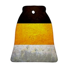 Wooden Board Yellow White Black Bell Ornament (two Sides)