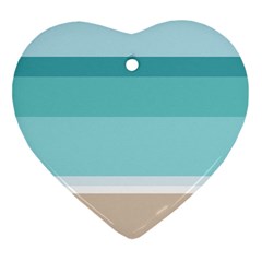 Dachis Beach Line Blue Water Ornament (heart) by Mariart