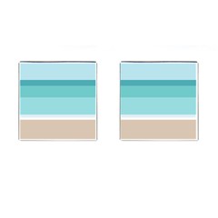 Dachis Beach Line Blue Water Cufflinks (square) by Mariart