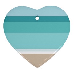 Dachis Beach Line Blue Water Heart Ornament (two Sides) by Mariart