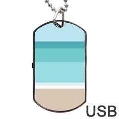 Dachis Beach Line Blue Water Dog Tag Usb Flash (one Side) by Mariart