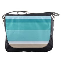 Dachis Beach Line Blue Water Messenger Bags by Mariart