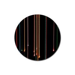 Fallen Christmas Lights And Light Trails Rubber Coaster (round) 