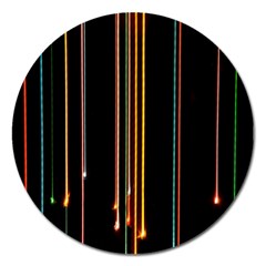Fallen Christmas Lights And Light Trails Magnet 5  (round)