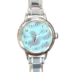 Blue Patterned Aurora Space Round Italian Charm Watch by Mariart