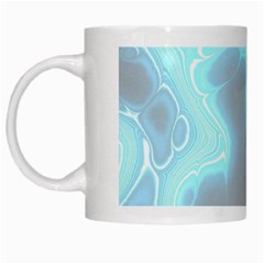 Blue Patterned Aurora Space White Mugs