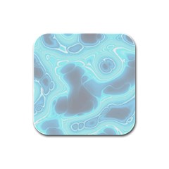 Blue Patterned Aurora Space Rubber Square Coaster (4 Pack)  by Mariart