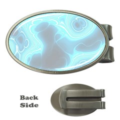 Blue Patterned Aurora Space Money Clips (oval) 