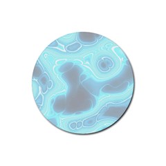 Blue Patterned Aurora Space Rubber Coaster (round) 