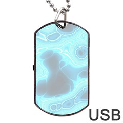 Blue Patterned Aurora Space Dog Tag Usb Flash (two Sides) by Mariart