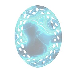 Blue Patterned Aurora Space Oval Filigree Ornament (two Sides) by Mariart